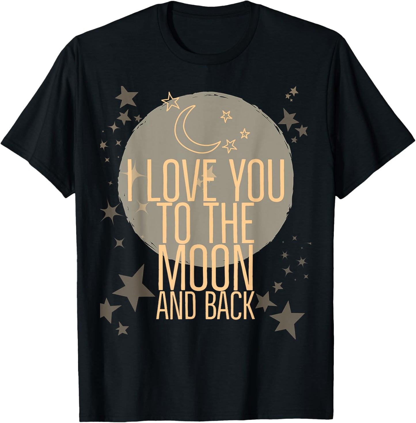Vintage Moon and Stars PJ's Matching TOPS GIFT NIght Top T-Shirt - T-Shirt | Black
