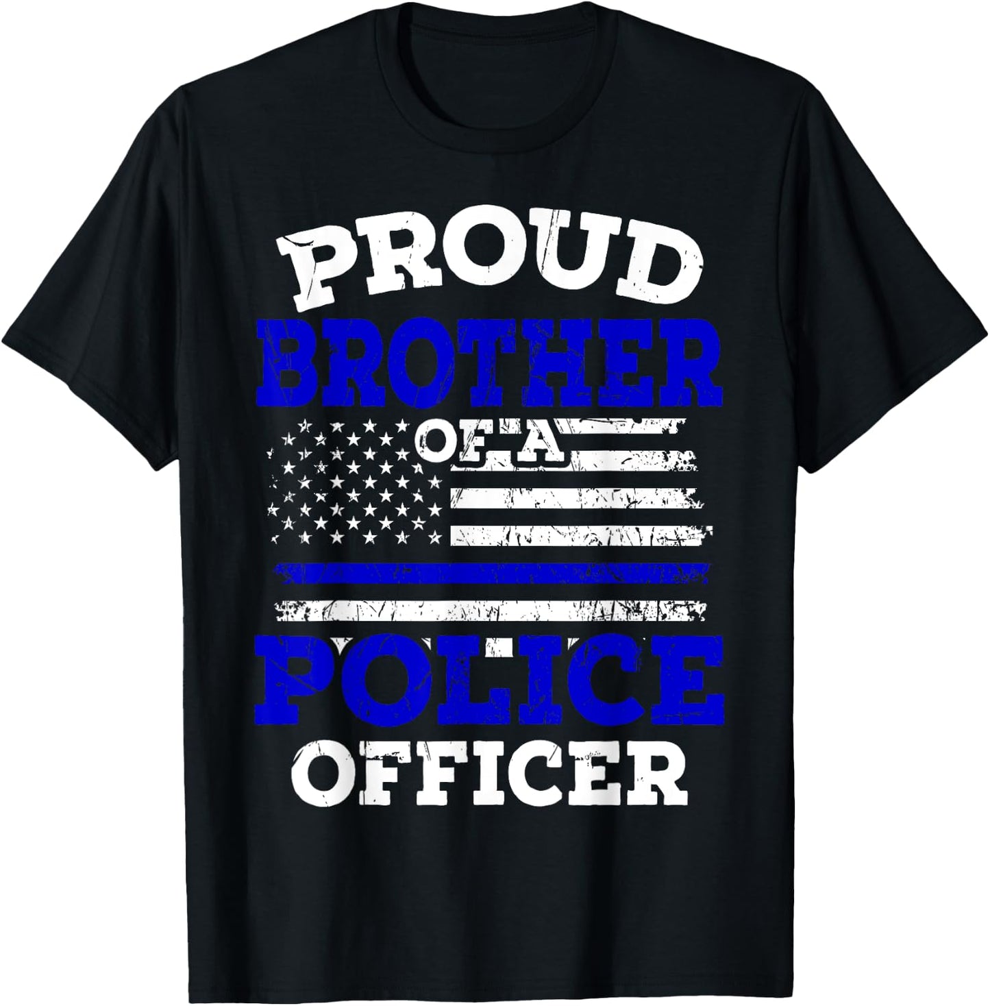 Thin Blue Line USA Flag Policeman Patriotic Police Officer T-Shirt - T-Shirt | Black