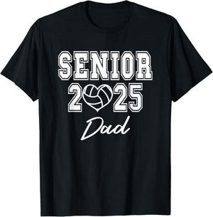 Class of 2025 Volleyball Senior Matching Family Dad T-Shirt - T-Shirt | Black