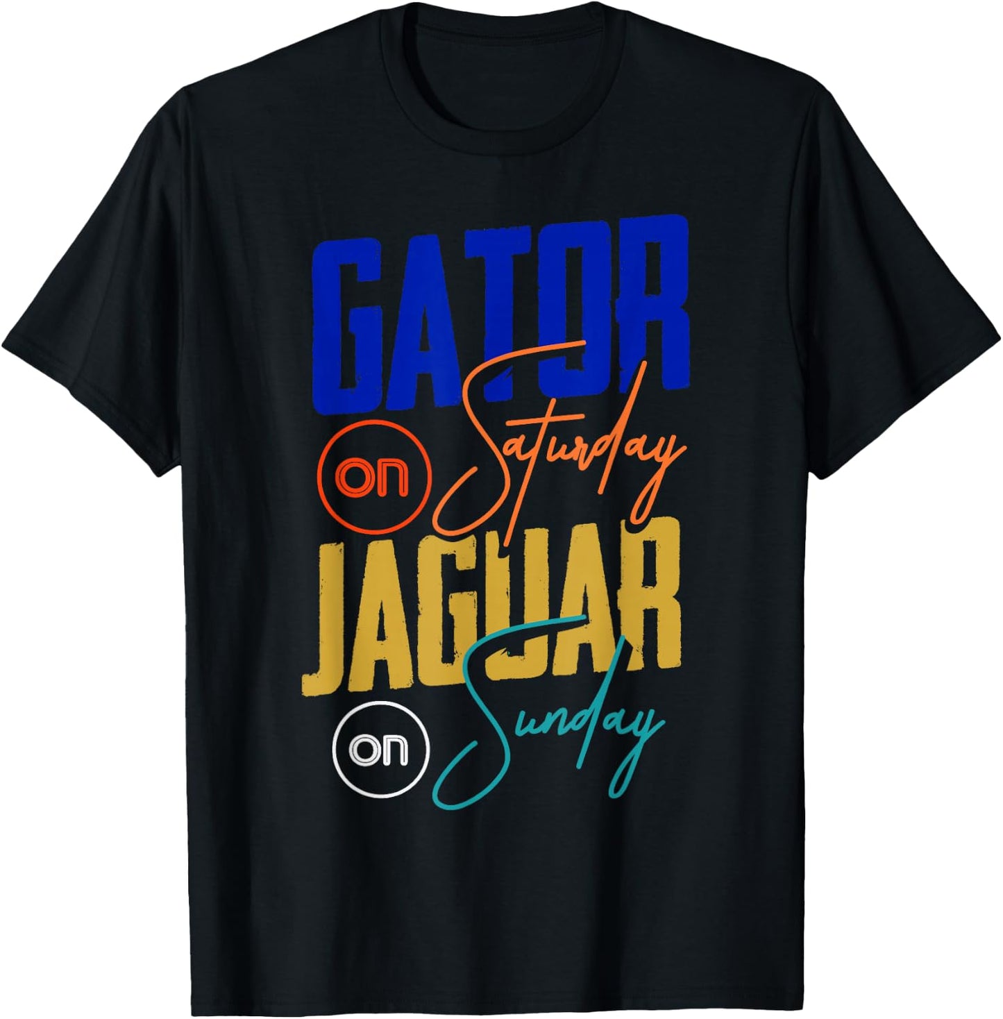 Gator On Saturday Jaguar On Sunday Sports Fan T-Shirt - T-Shirt | Black