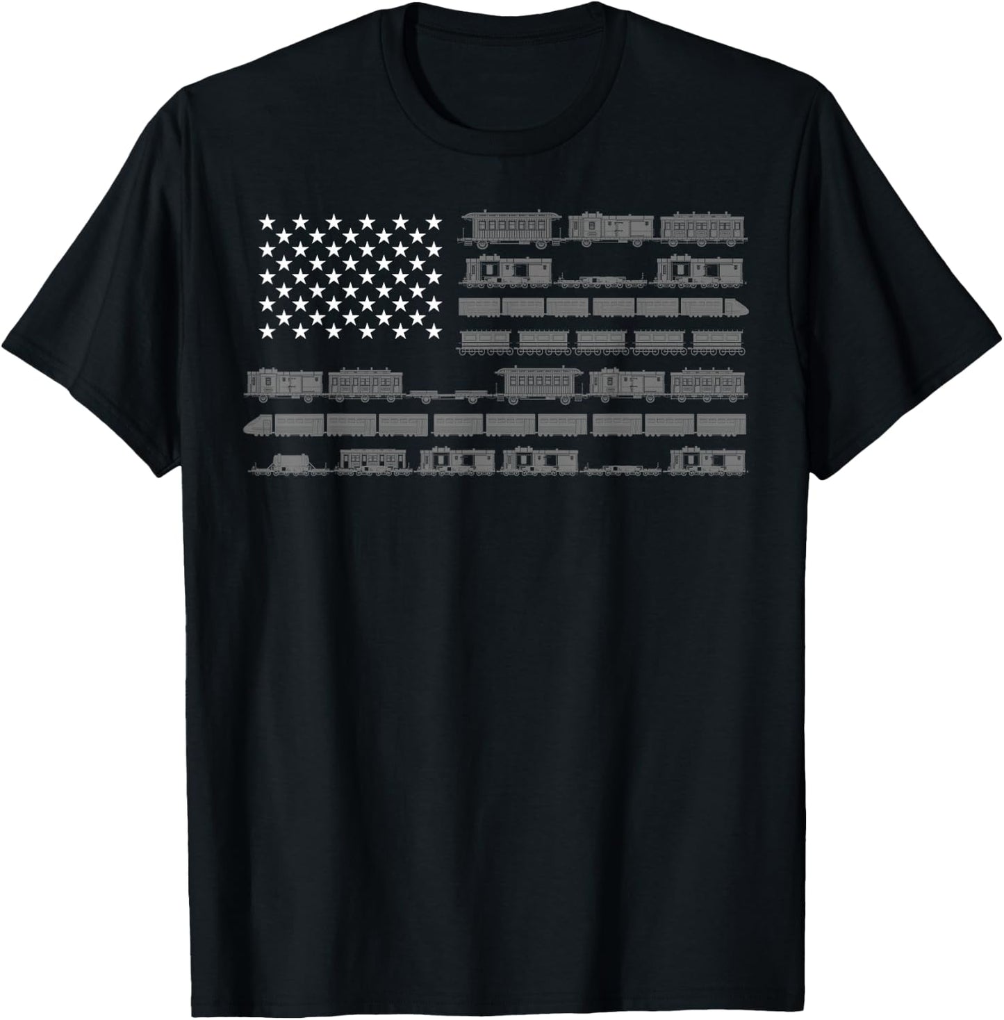 Funny Model Railroad Train Worker Gift | Cute USA Conductor T-Shirt - T-Shirt | Black