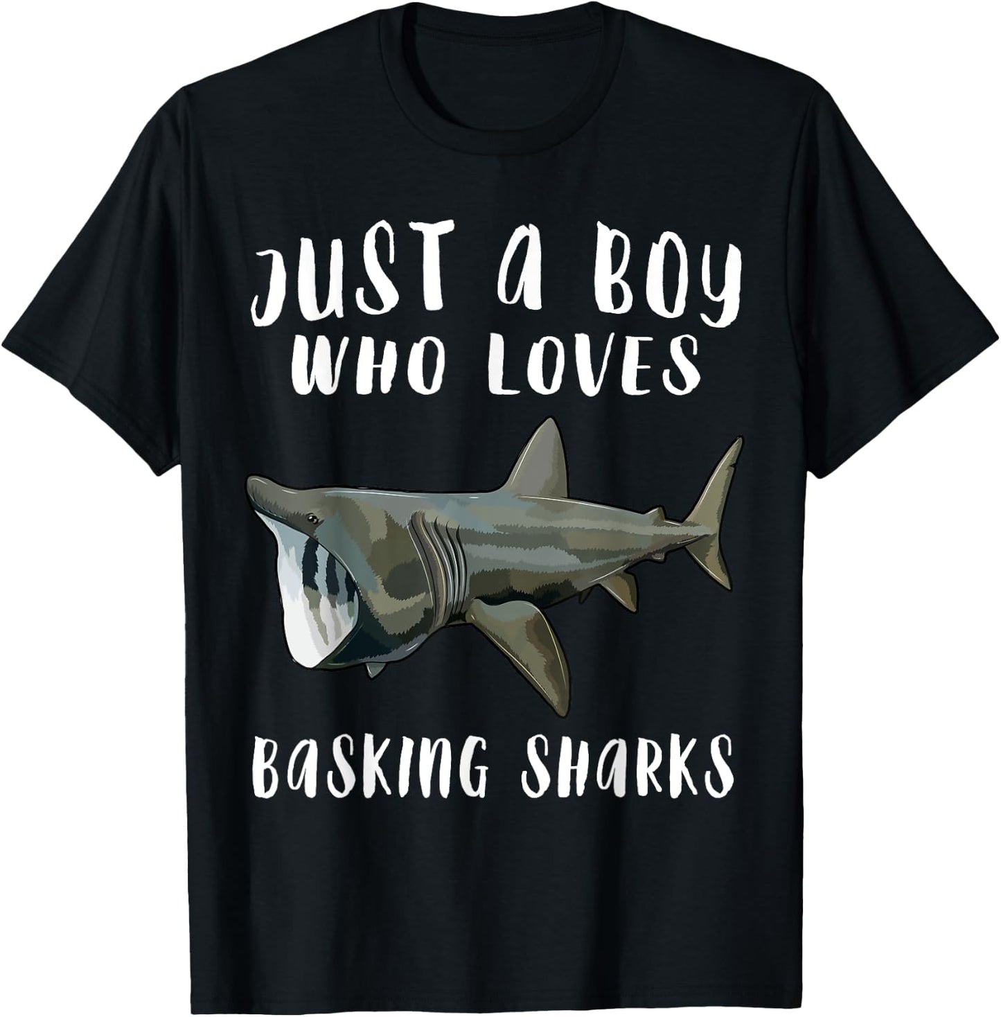 Im Just A Boy Who Loves Basking Shark Lover Gift T-Shirt - T-Shirt | Black