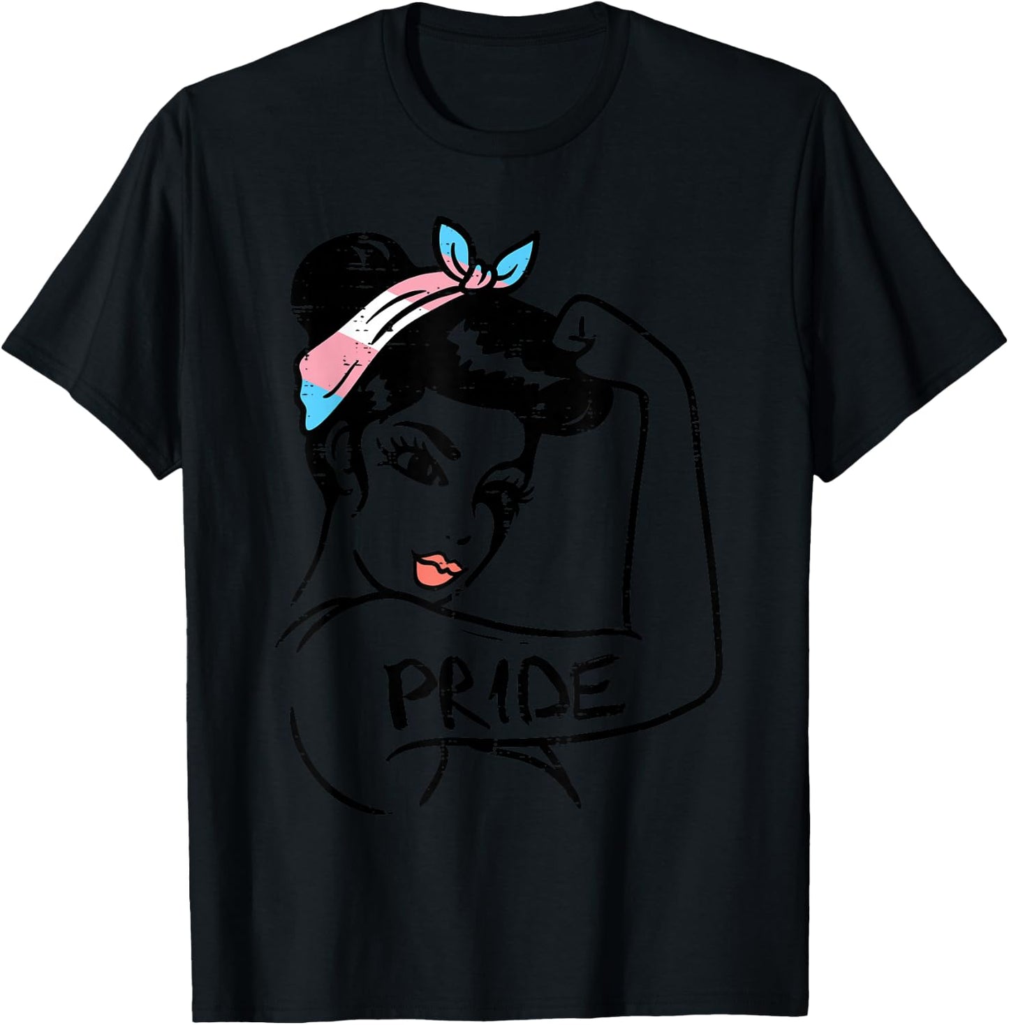 Unbreakable Strong Woman Transgender Trans Pride Flag Gift T-Shirt - T-Shirt | Black
