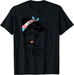 Unbreakable Strong Woman Transgender Trans Pride Flag Gift T-Shirt - T-Shirt | Black