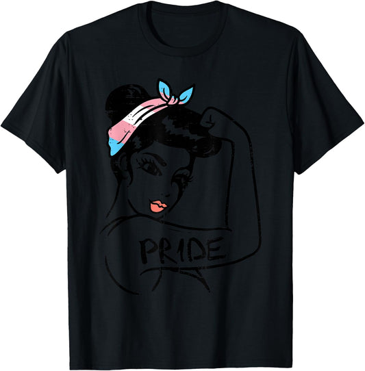 Unbreakable Strong Woman Transgender Trans Pride Flag Gift T-Shirt - T-Shirt | Black