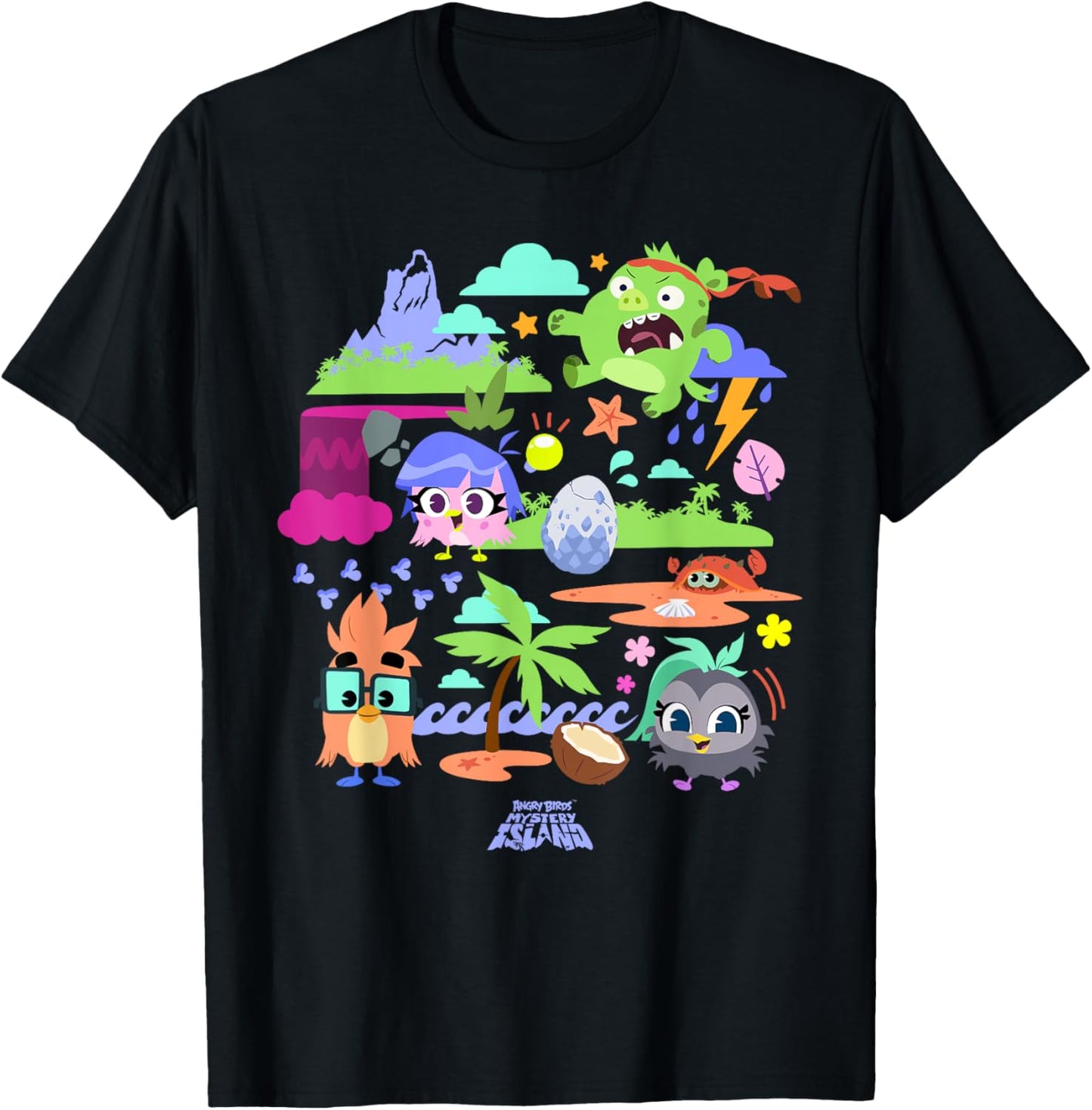 Angry Birds Mystery Island Storytime Official Merchandise T-Shirt - T-Shirt | Black