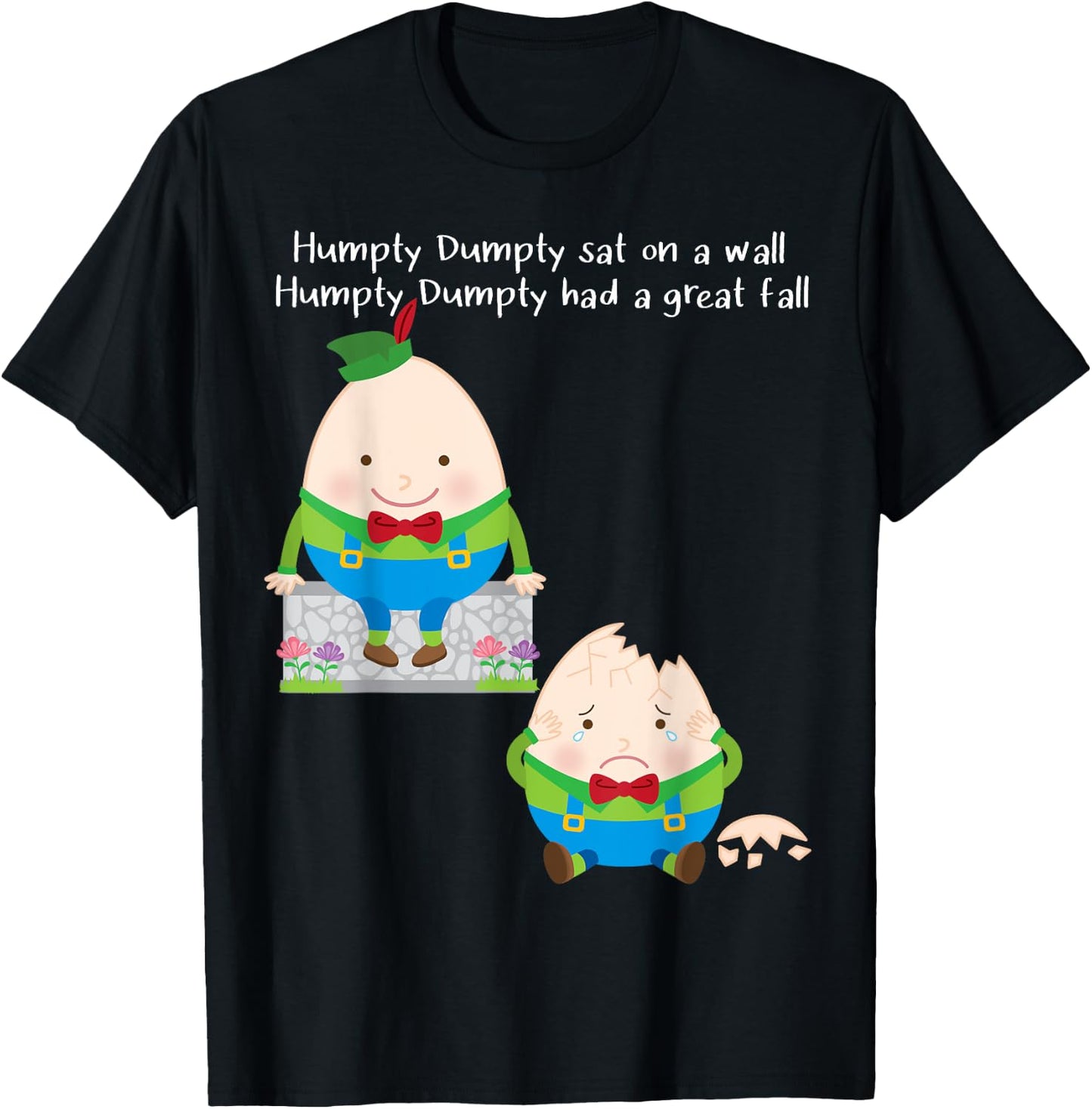 Humpty Dumpty Kids Nursery Song Rhyme T-Shirt - T-Shirt | Black