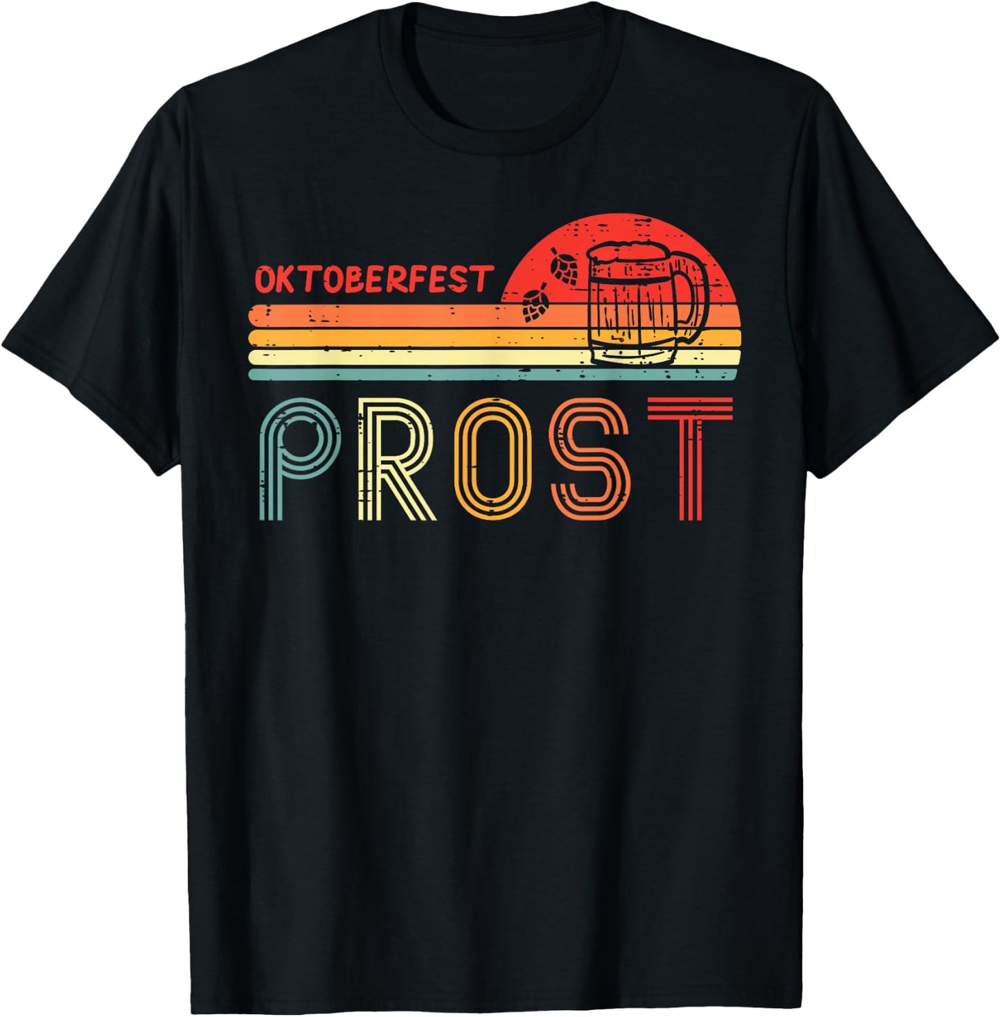 Oktoberfest Prost Retro German Bavaria Costume Men Women Kid T-Shirt - T-Shirt | Black