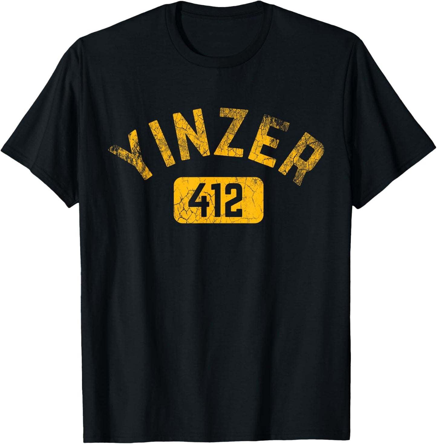 Pittsburgh Yinzer 412 Steel City Pennsylvania Funny Vintage T-Shirt - T-Shirt | Black