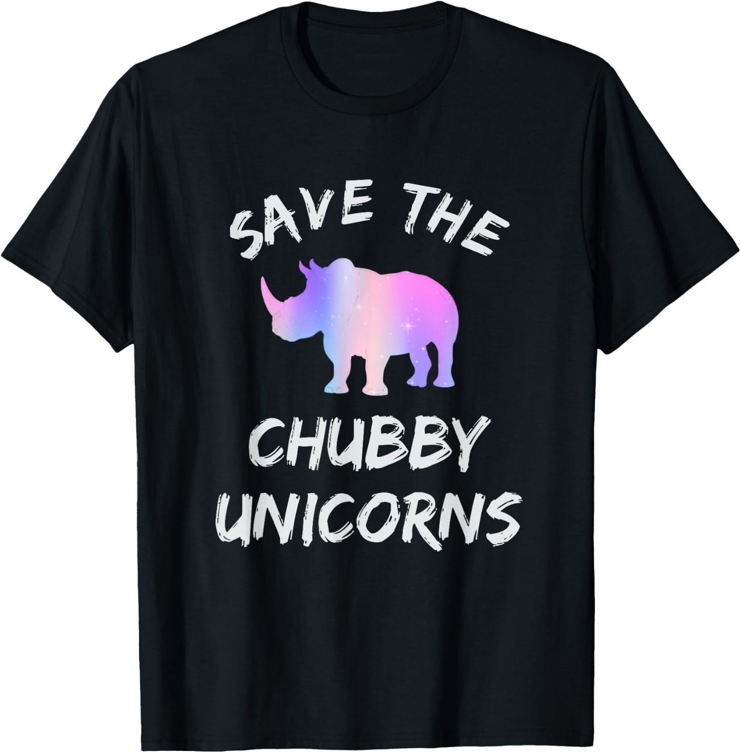 Save the Chubby Unicorns Fat Rhino T-Shirt - T-Shirt | Black