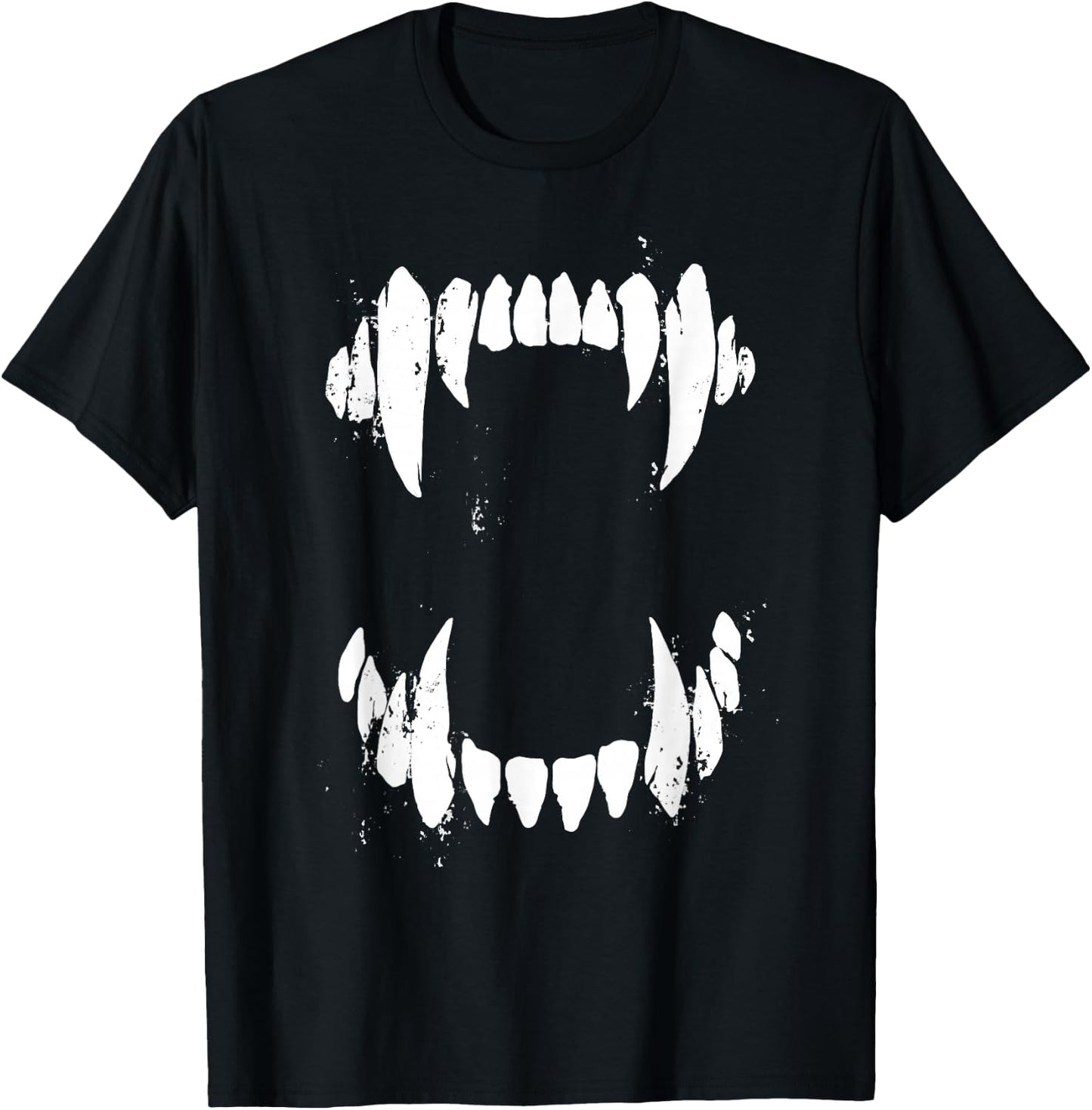 Halloween Horror Wolf Dog Vampire Monster Teeth Costume T-Shirt - T-Shirt | Black