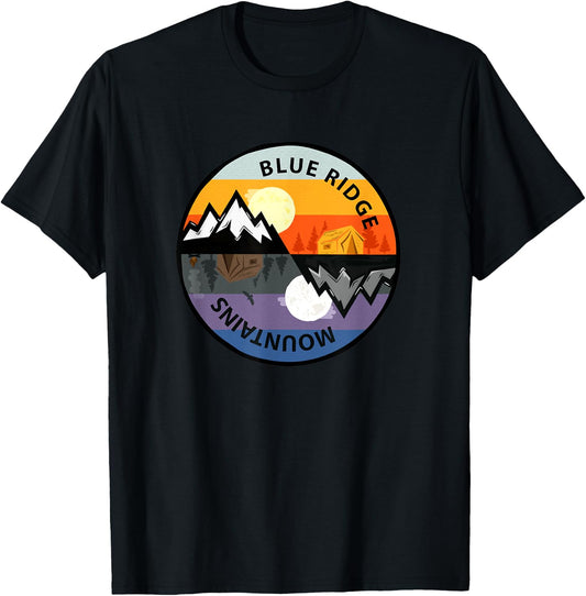 Retro Vintage Blue Ridge Mountains Souvenir T-Shirt - T-Shirt | Black
