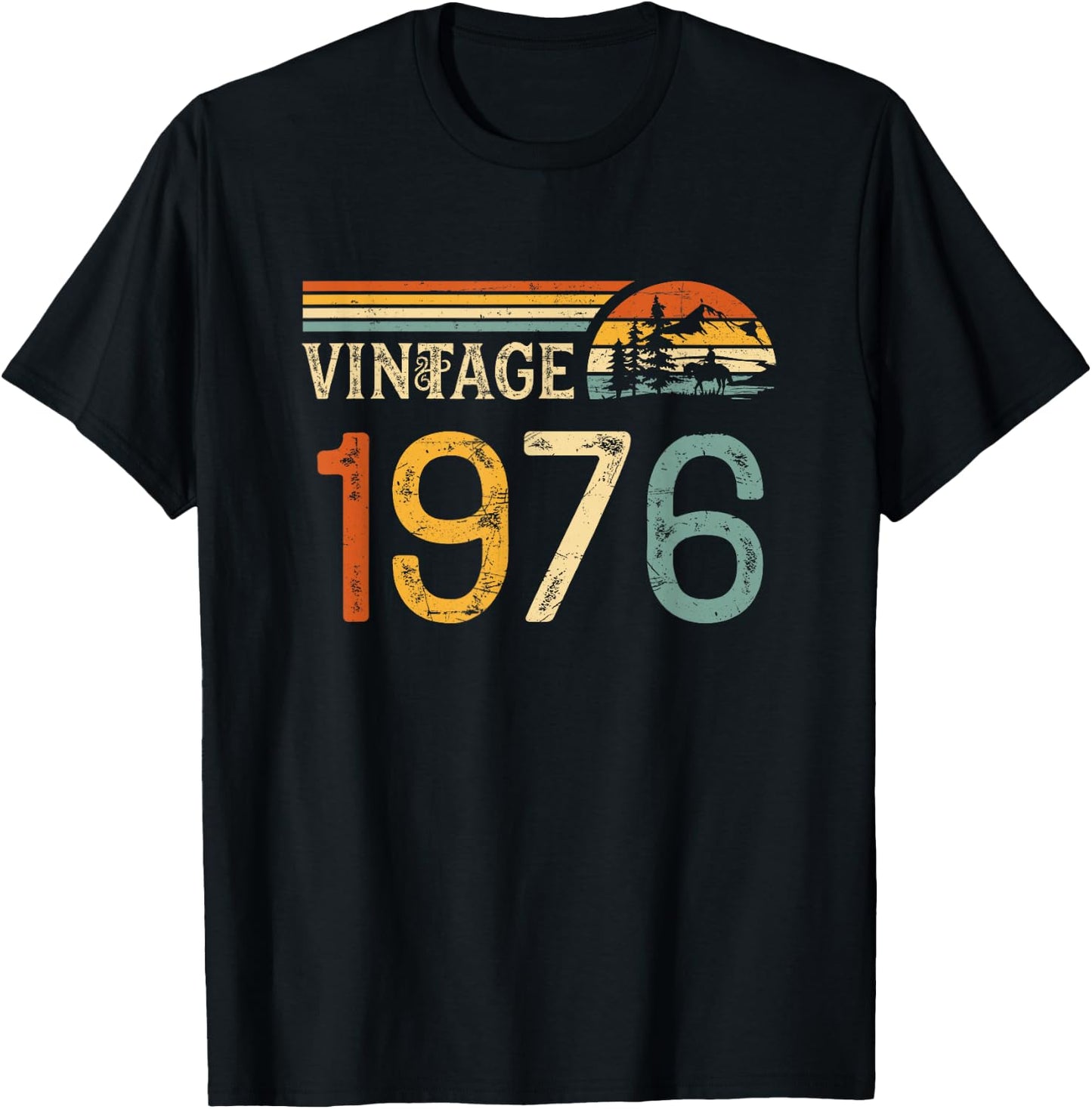 Vintage Made in 1976-49th Birthday 49 Years Old Men Women T-Shirt - T-Shirt | Black