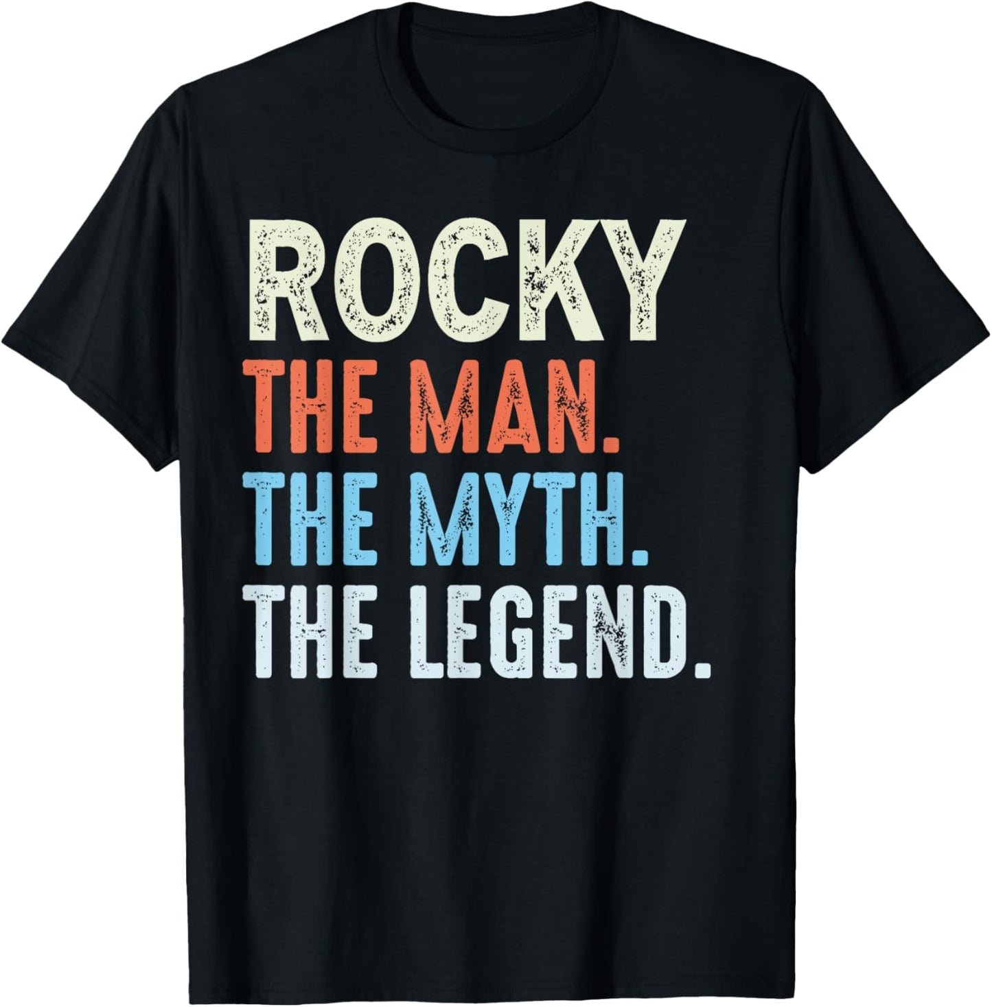 Rocky The Legend Name Personalized Cute Idea Men Vintage T-Shirt - T-Shirt | Black