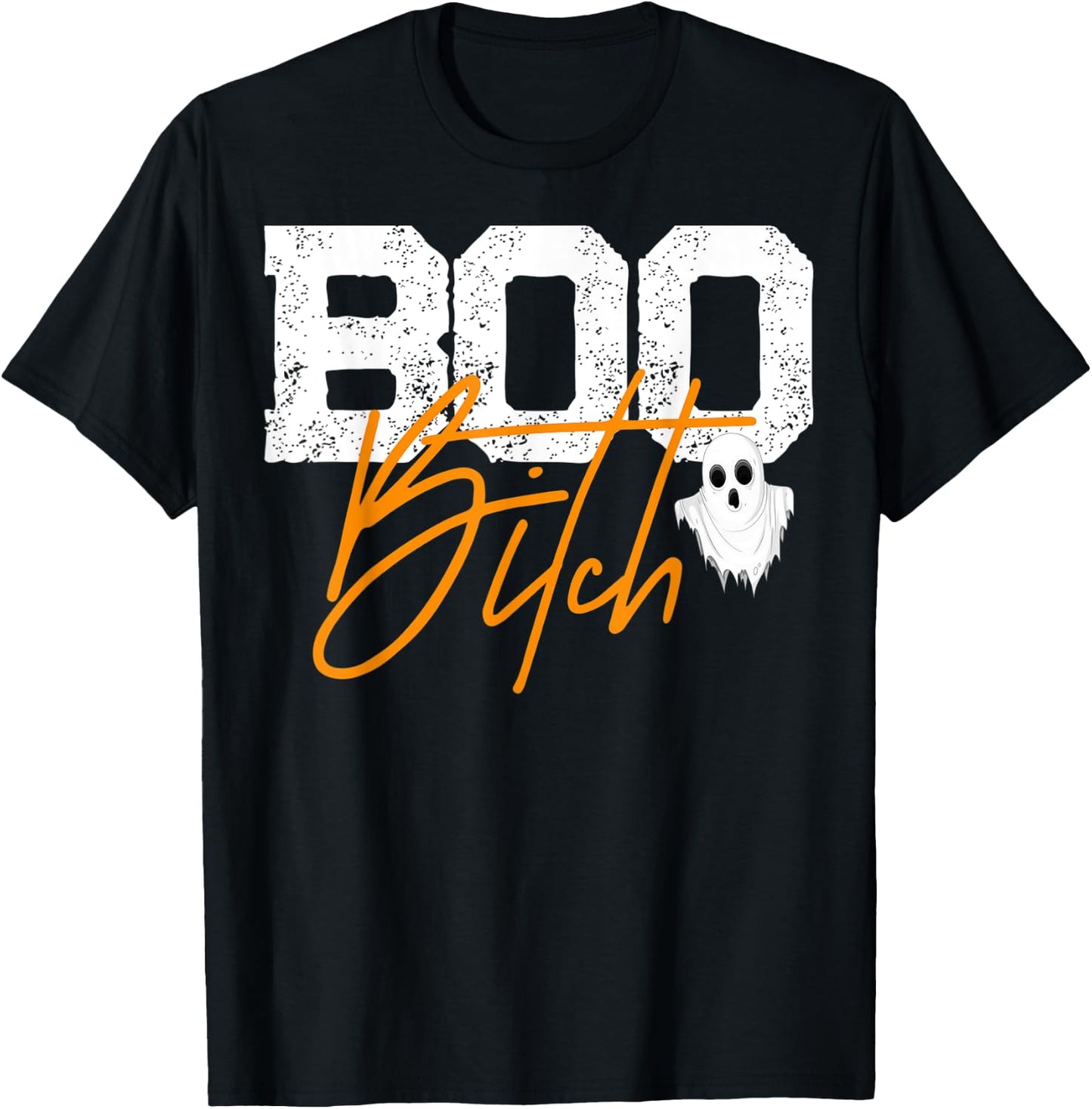 Boo Bitch ghost vintage distressed Halloween humor T-Shirt - T-Shirt | Black