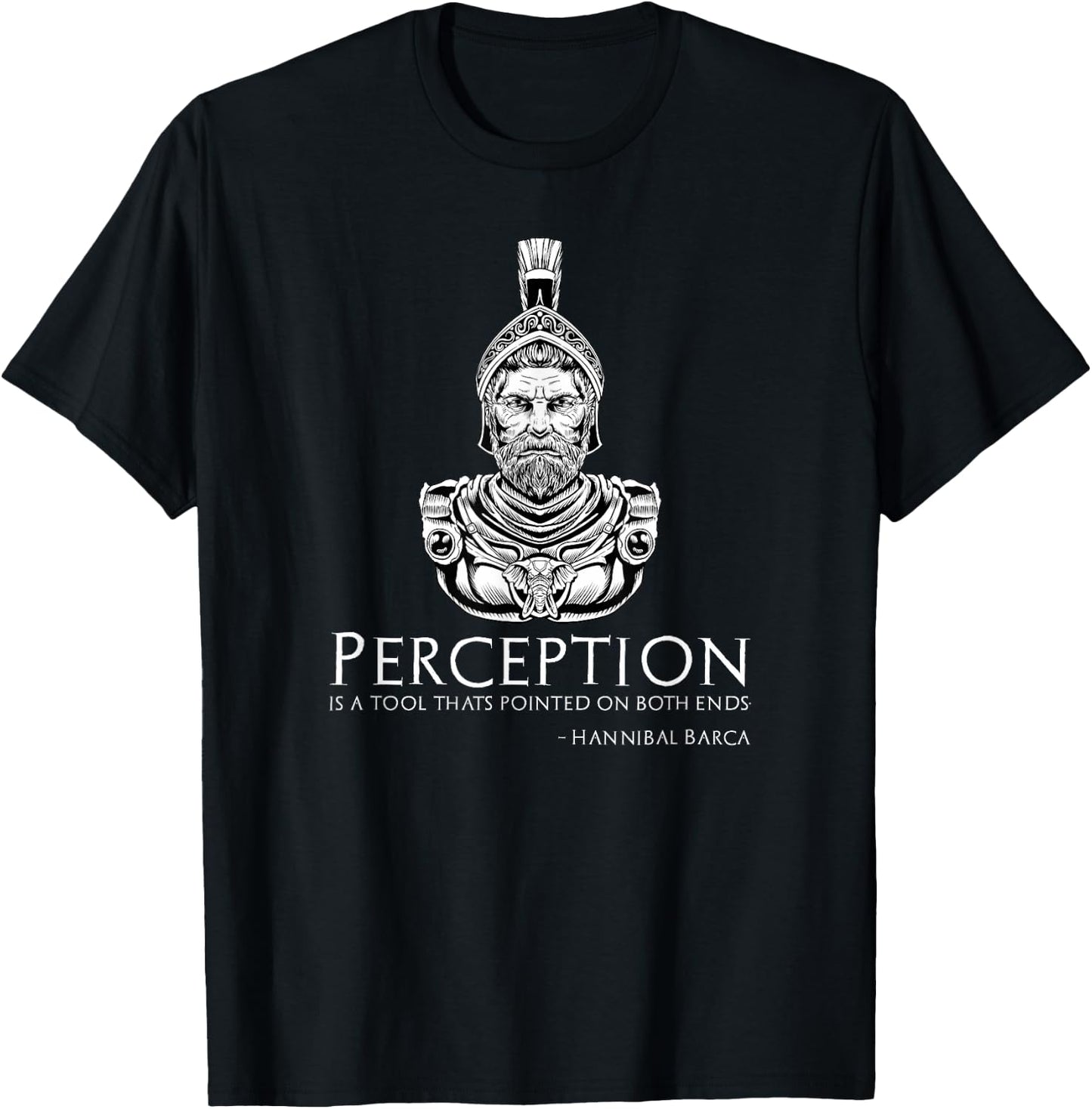 Hannibal Barca Quote On Perception - Ancient Carthage T-Shirt - T-Shirt | Black