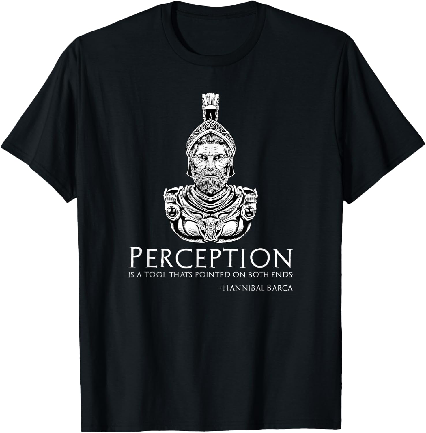 Hannibal Barca Quote On Perception - Ancient Carthage T-Shirt - T-Shirt | Black