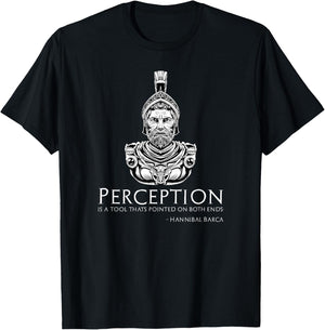Hannibal Barca Quote On Perception - Ancient Carthage T-Shirt - T-Shirt | Black