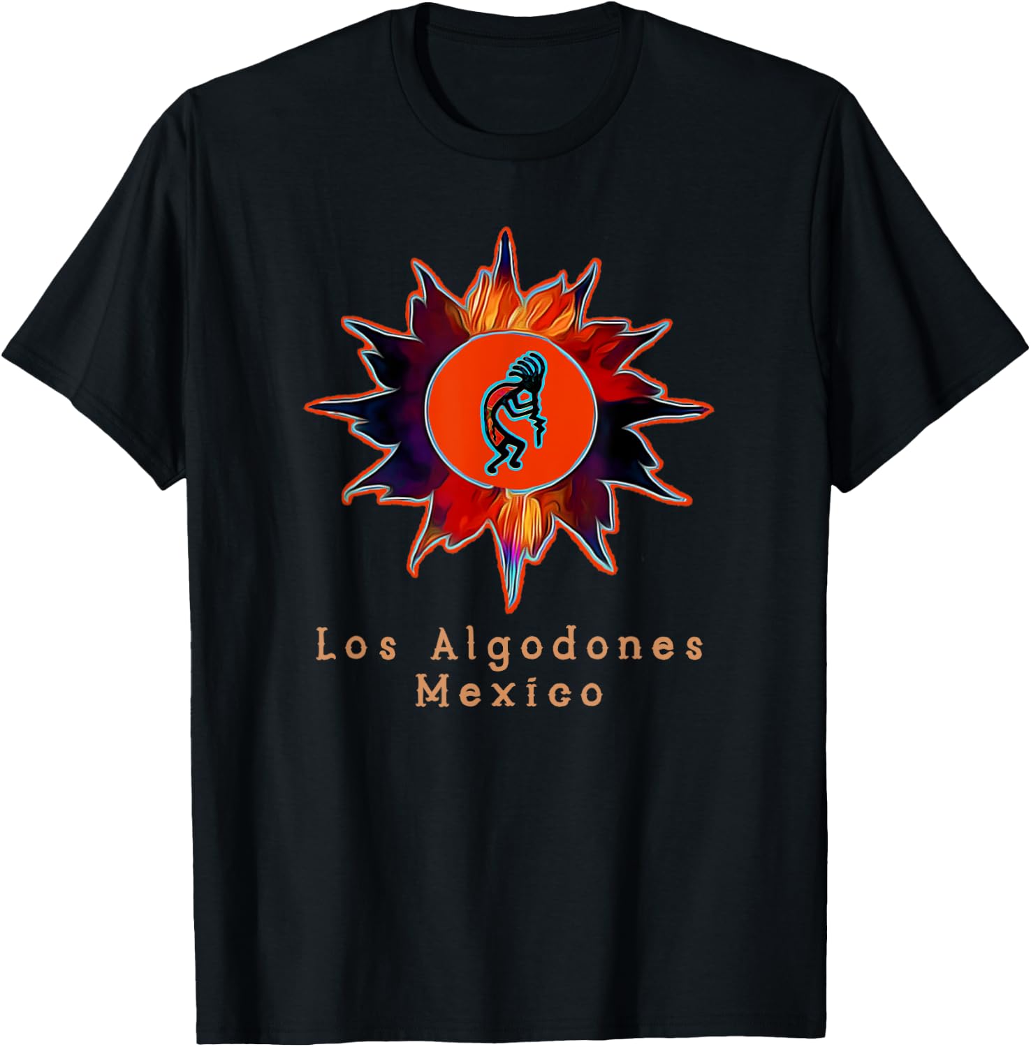 Kokopelli Sun Los Algodones Mexico T-Shirt - T-Shirt | Black