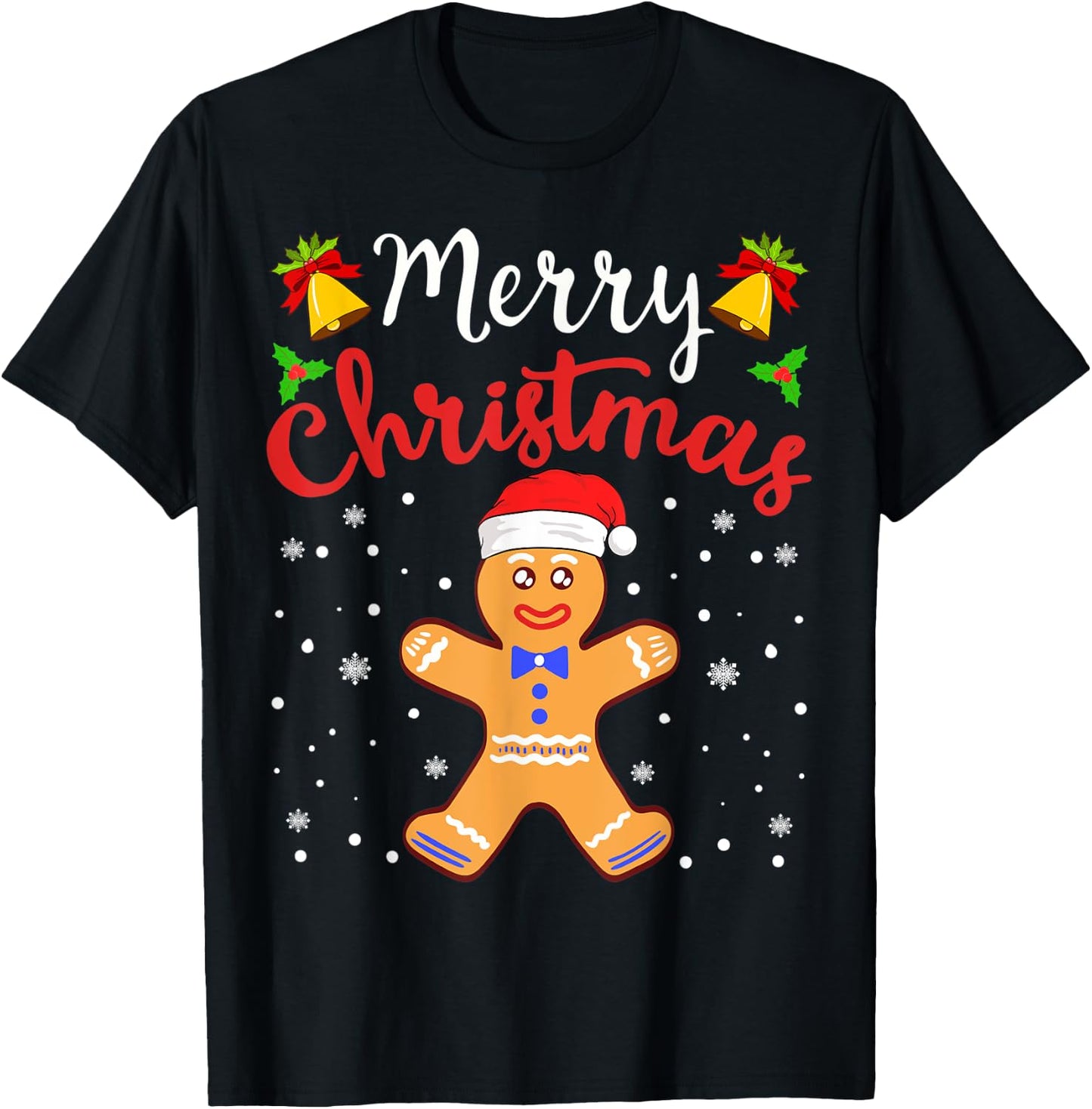 Gingerbread Cookie House Santa Collection T-Shirt - T-Shirt | Black