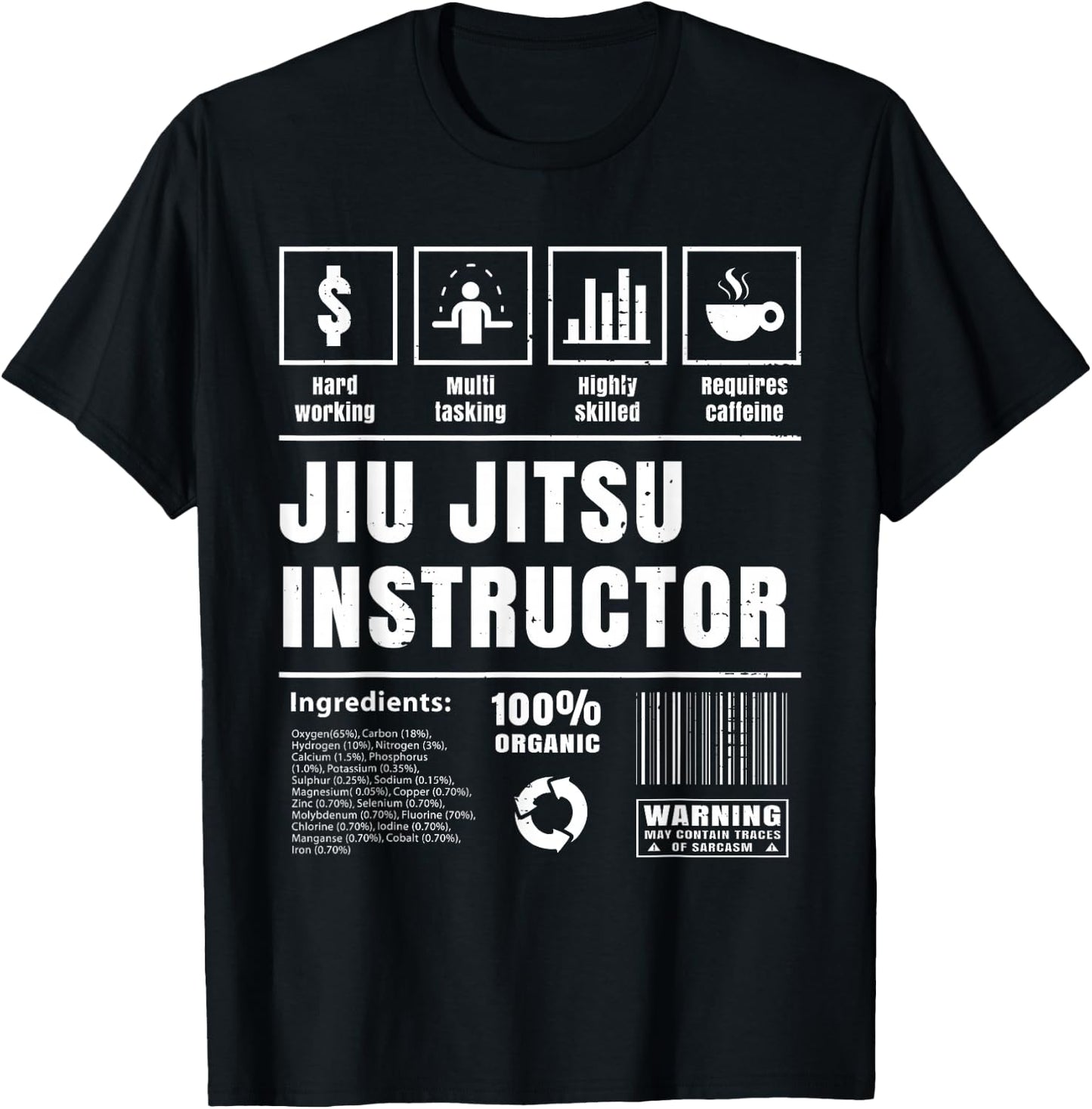 Jiu Jitsu Instructor Coach Sensei Funny Brazilian BJJ Gift T-Shirt - T-Shirt | Black