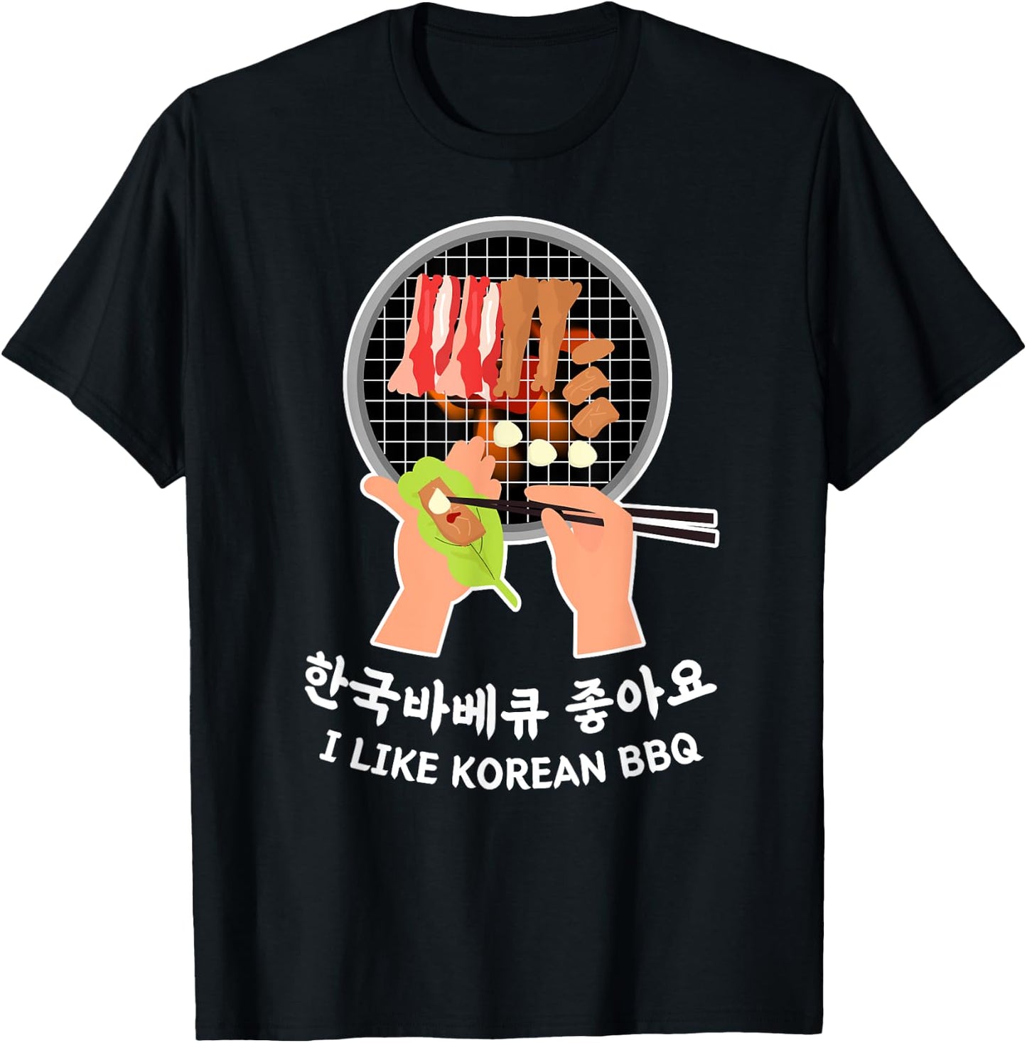 Love South Korea - Bulgogi Food & Hangul I LIKE KOREAN BBQ T-Shirt - T-Shirt | Black