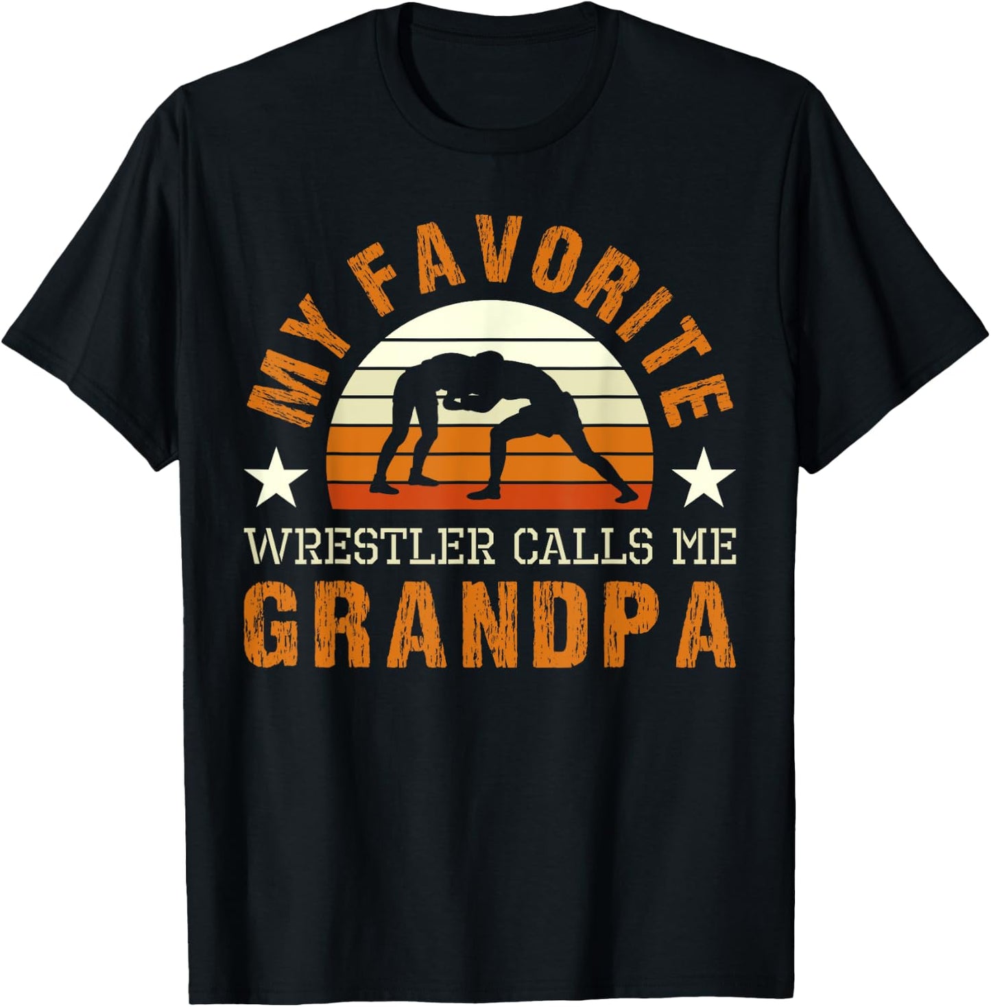 My Favorite Wrestler Calls Me Grandpa Wrestling Coach T-Shirt - T-Shirt | Black