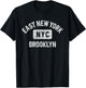 East New York Brooklyn NYC Gym Style Distressed White Print T-Shirt - T-Shirt | Black