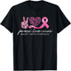 Peace Love Cure Breast Cancer Awareness T-Shirt - T-Shirt | Black