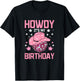 Western howdy its my Birthday disco cowgirl T-Shirt - T-Shirt | Black