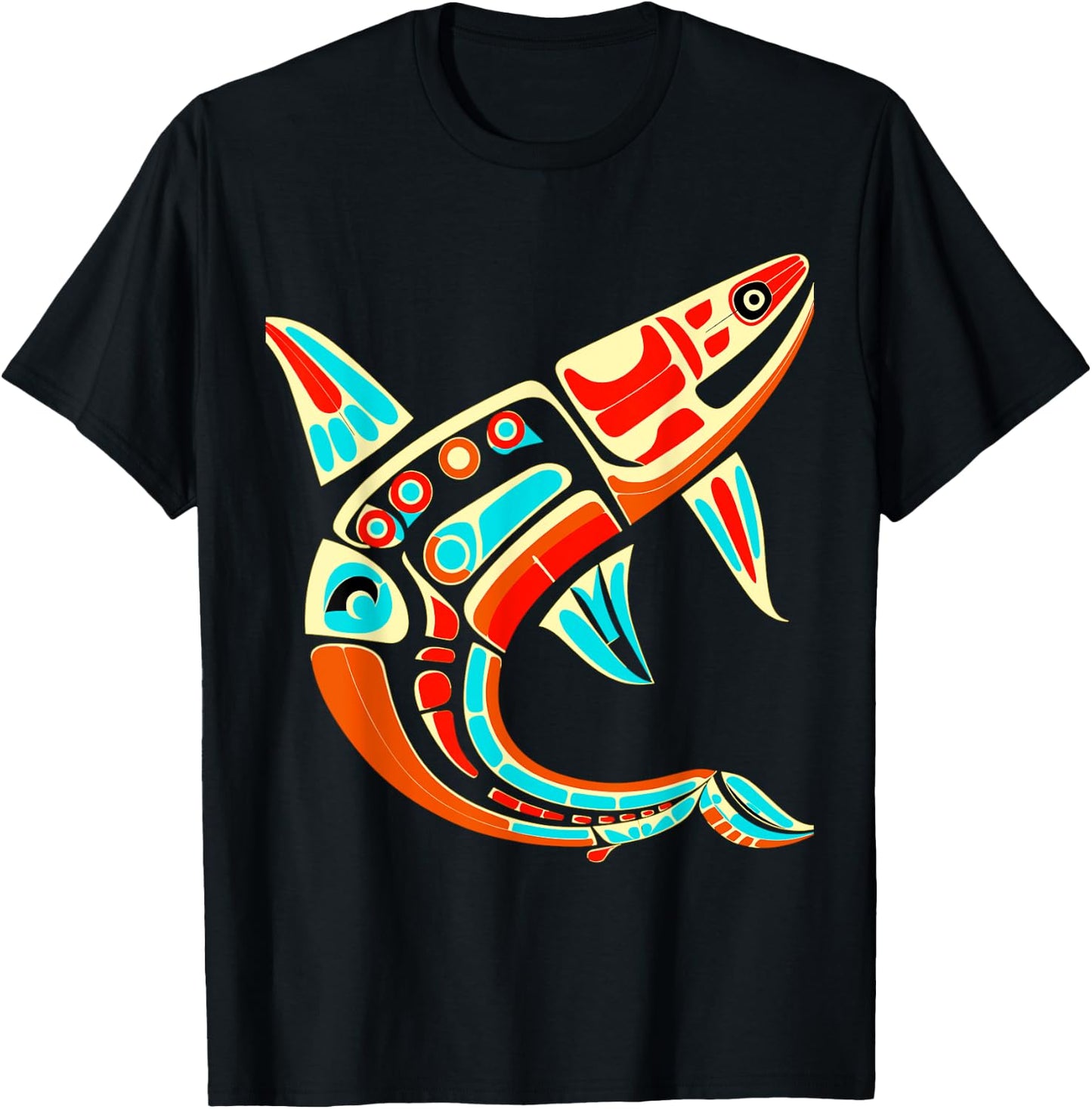 Orca in Salish Coast Art Style T-Shirt - T-Shirt | Black