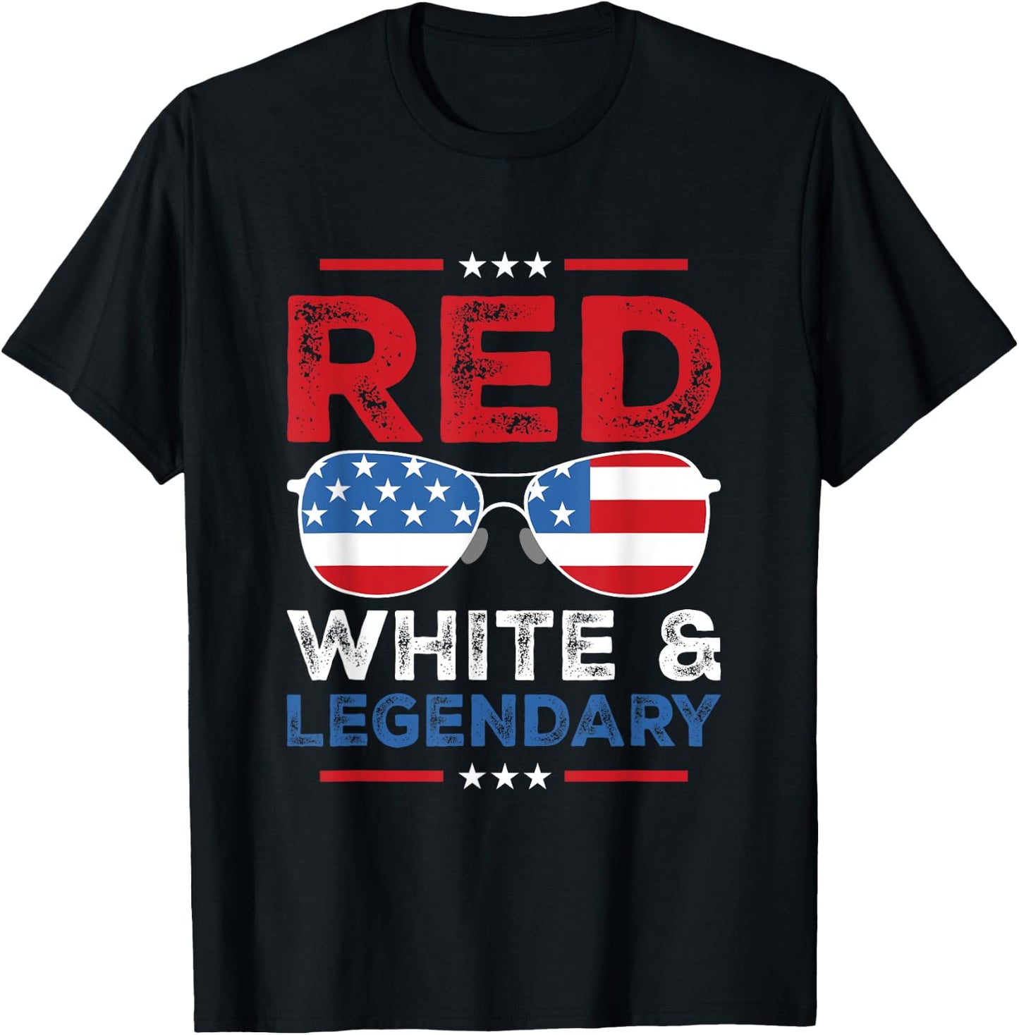 Red white legendary dad father son matching 4th July dad dad T-Shirt - T-Shirt | Black