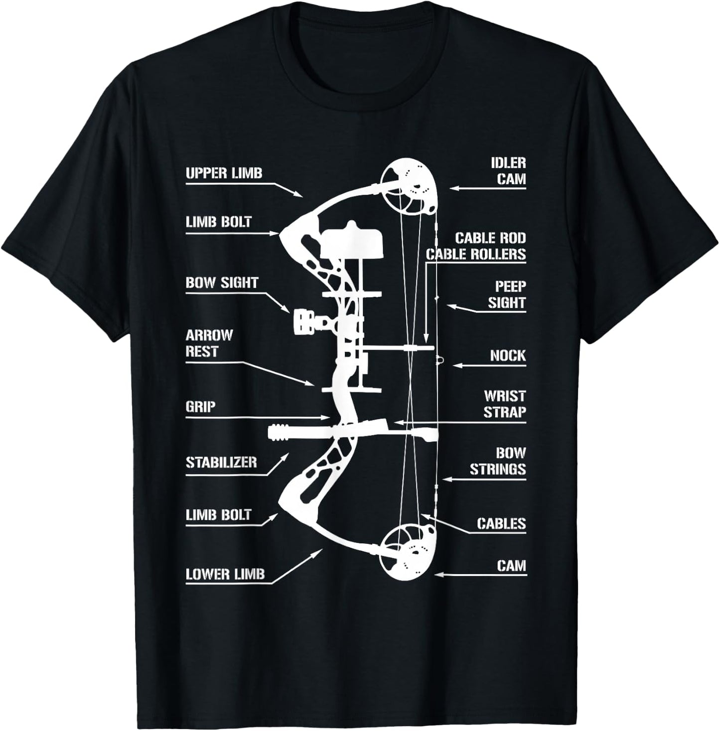 Anatomy of Archery Bow Hunting - Bowhunting T-Shirt - T-Shirt | Black