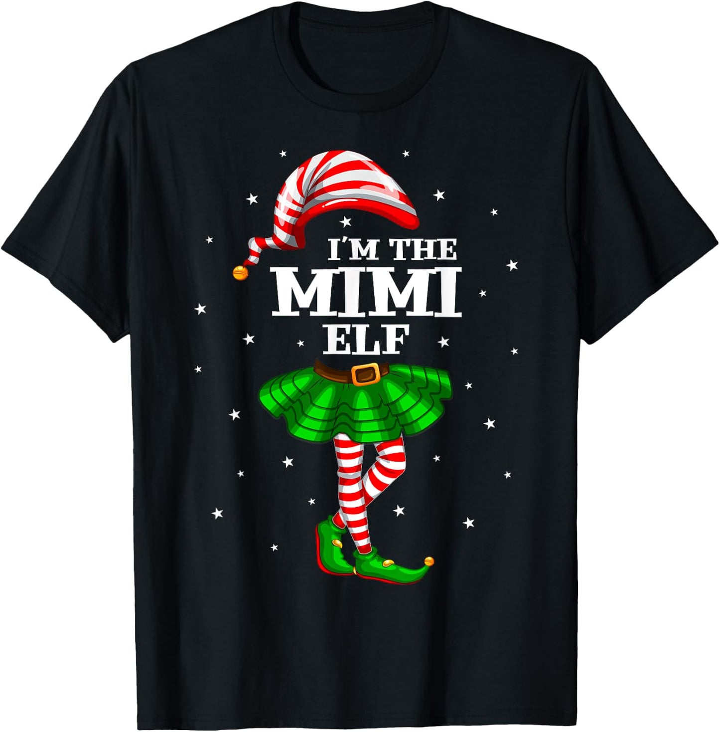 Matching Family Group I'm The Mimi Elf Christmas T-Shirt - T-Shirt | Black