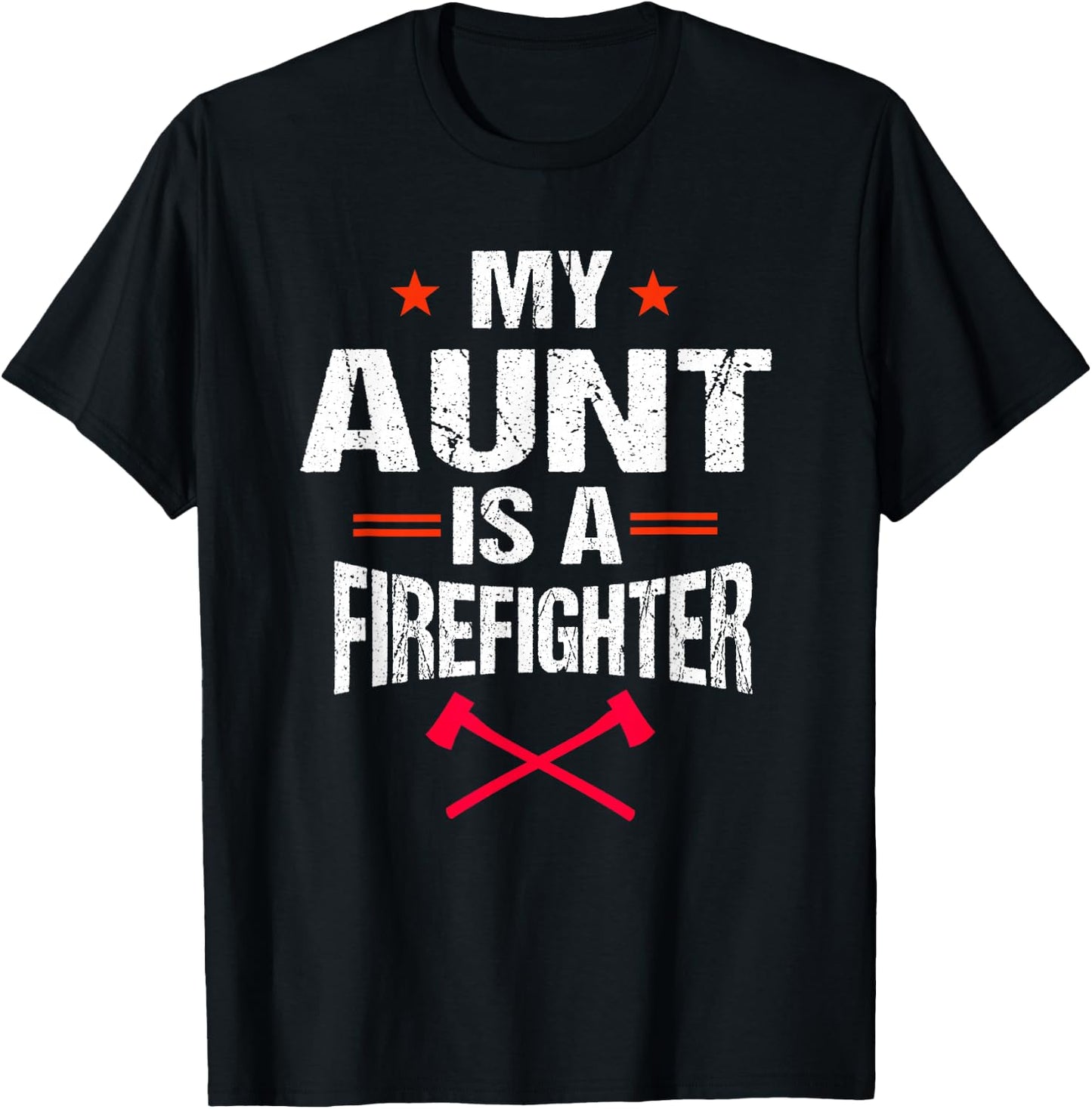 My Aunt Is A Firefighter Vintage Thin Red Line Niece Gift T-Shirt - T-Shirt | Black