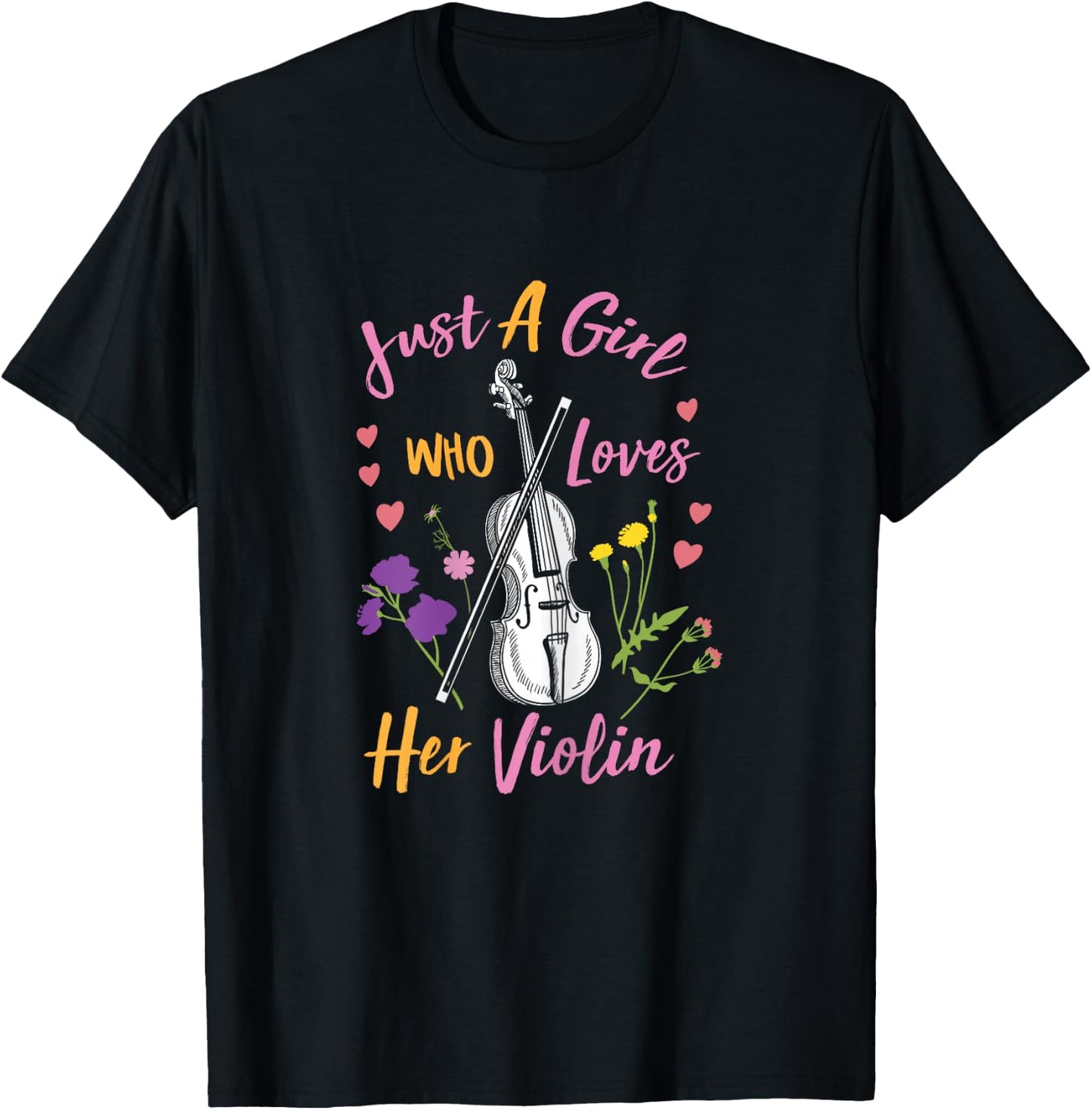 Just A Girl Who Loves Her Violin T-Shirt - T-Shirt | Black