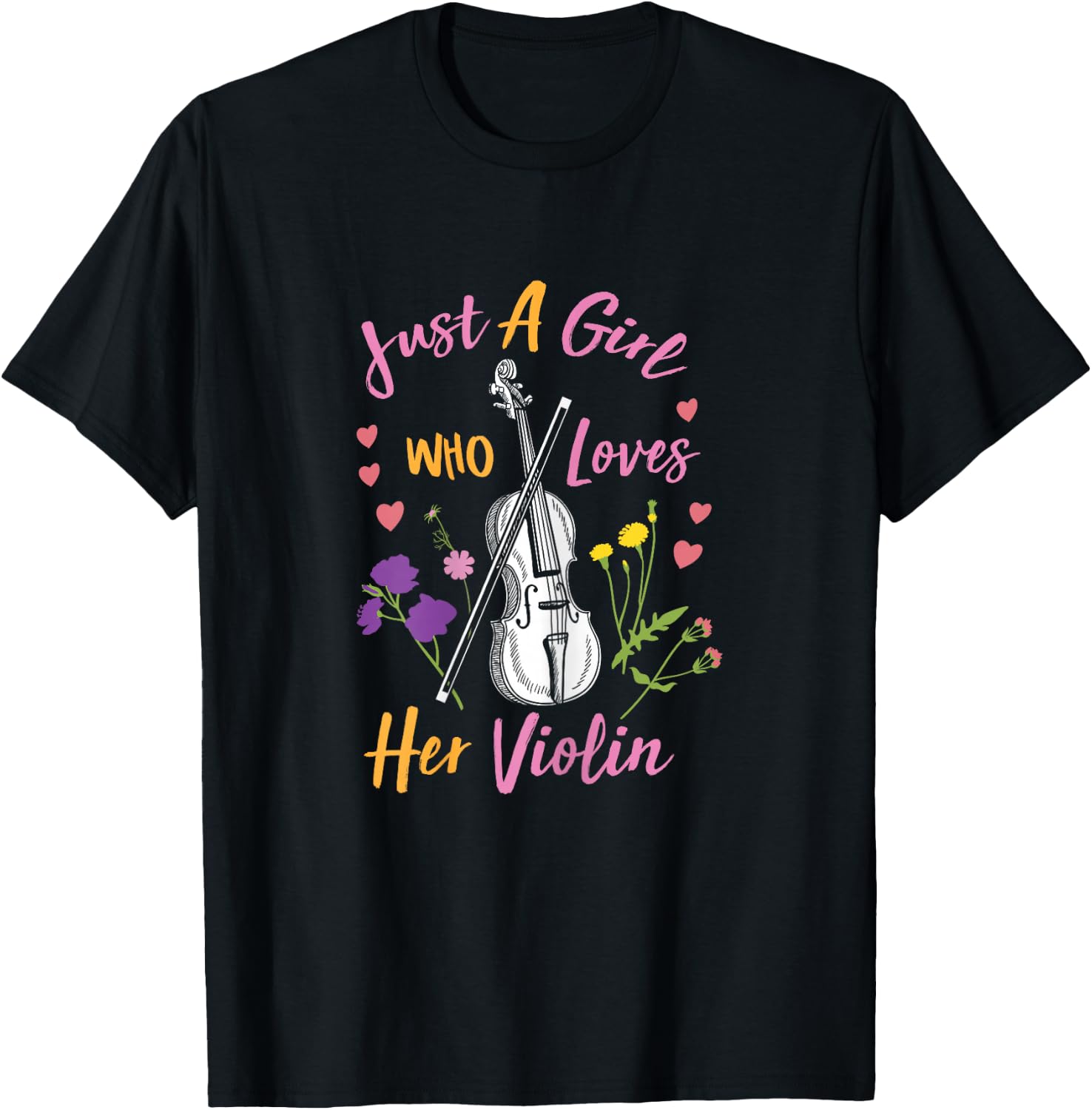 Just A Girl Who Loves Her Violin T-Shirt - T-Shirt | Black