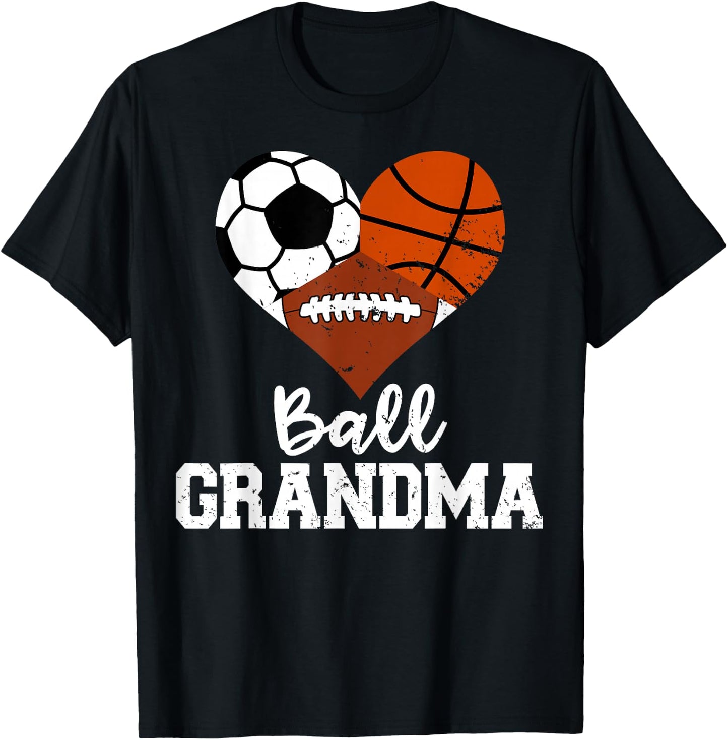 Ball Grandma Funny Soccer Basketball Football T-Shirt - T-Shirt | Black