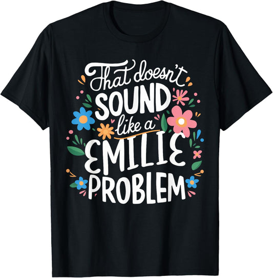 EMILIE Personalized Cute Girls EMILIE Name T-Shirt - T-Shirt | Black