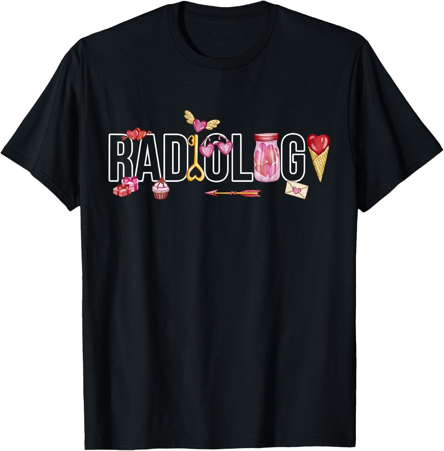Valentines Radiology, Rad Tech Radiology Radiology, Rad Tech T-Shirt - T-Shirt | Black