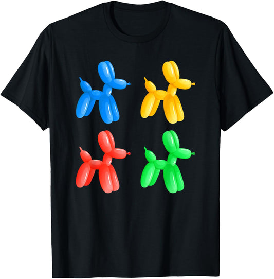 Balloon Animal Puppy Dogs – Fun Colorful Kids Party Graphic T-Shirt - T-Shirt | Black