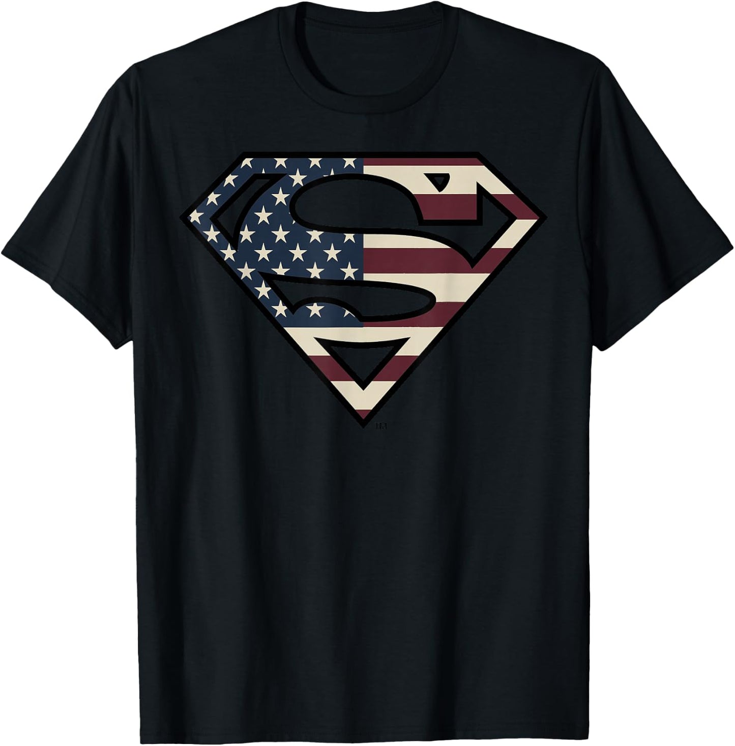 DC Comics Superman Vintage Flag Logo T-Shirt - T-Shirt | Black