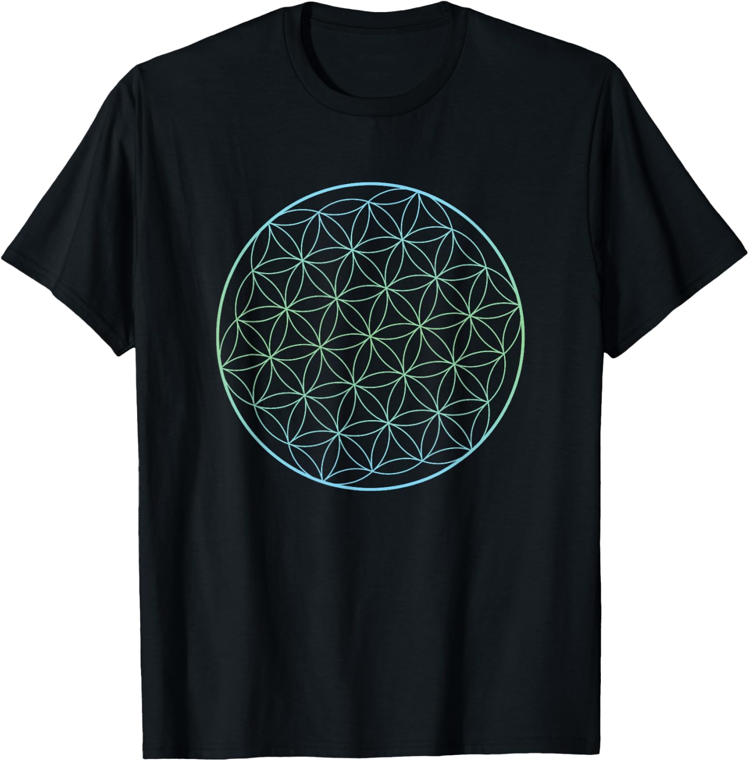 Flower of Life Holy Geometry Spiritual Clothing T-Shirt - T-Shirt | Black