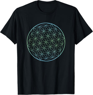 Flower of Life Holy Geometry Spiritual Clothing T-Shirt - T-Shirt | Black