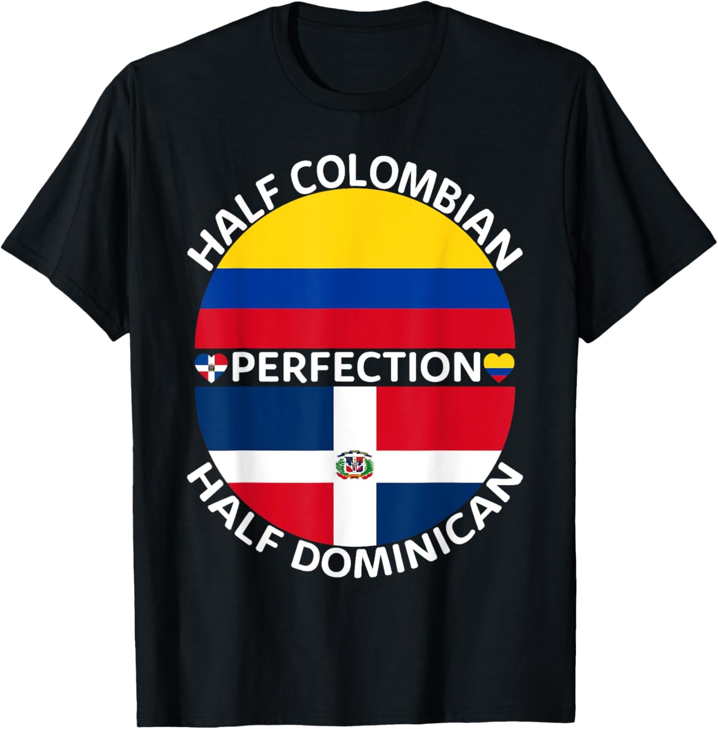Half Colombian Half Dominican Republic Colombia Flag Men T-Shirt - T-Shirt | Black