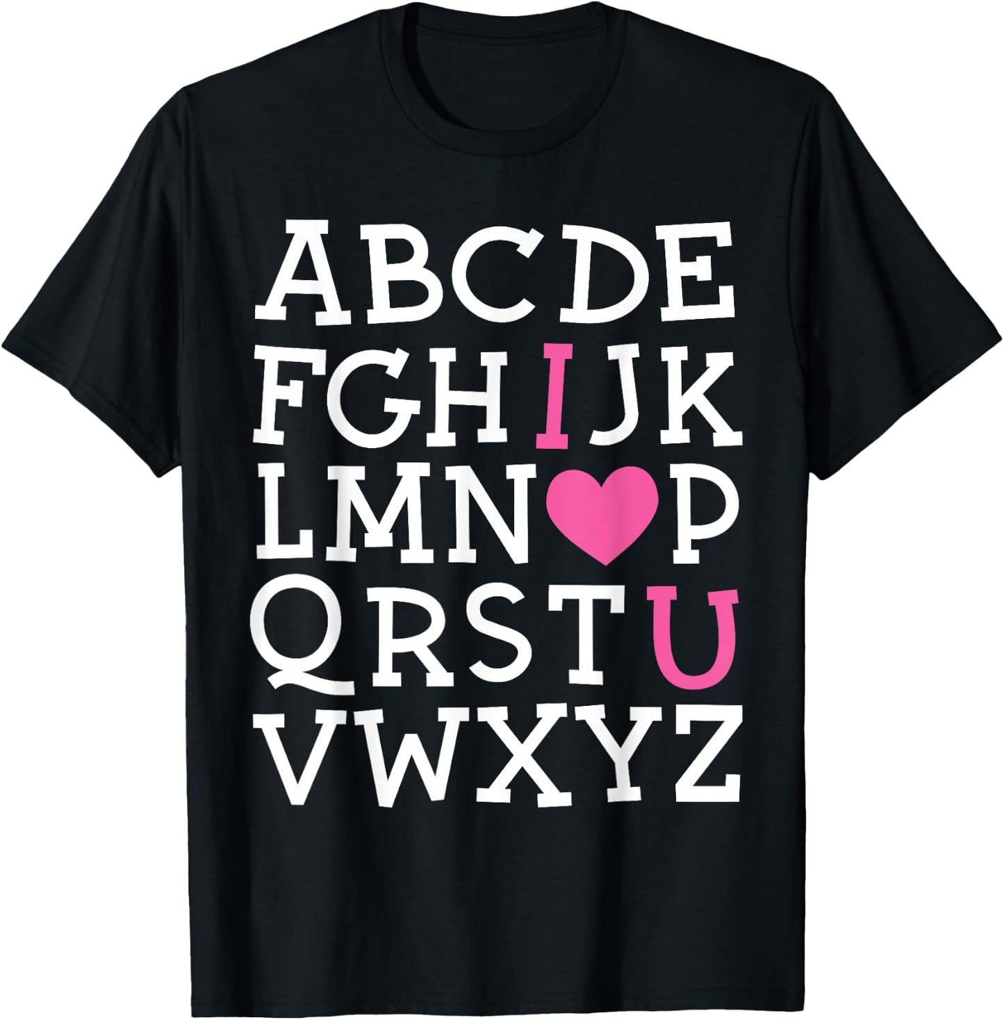 Valentines Day ABC I Love You Alphabet Teacher Girls Boys T-Shirt - T-Shirt | Black