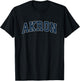 Akron Ohio OH Vintage Sports Design Navy Design T-Shirt - T-Shirt | Black