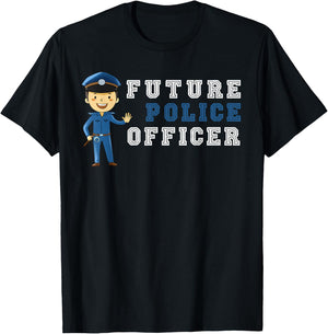Future Police Officer Shirt Kid Child Kids Youth Gift T-Shirt - T-Shirt | Black
