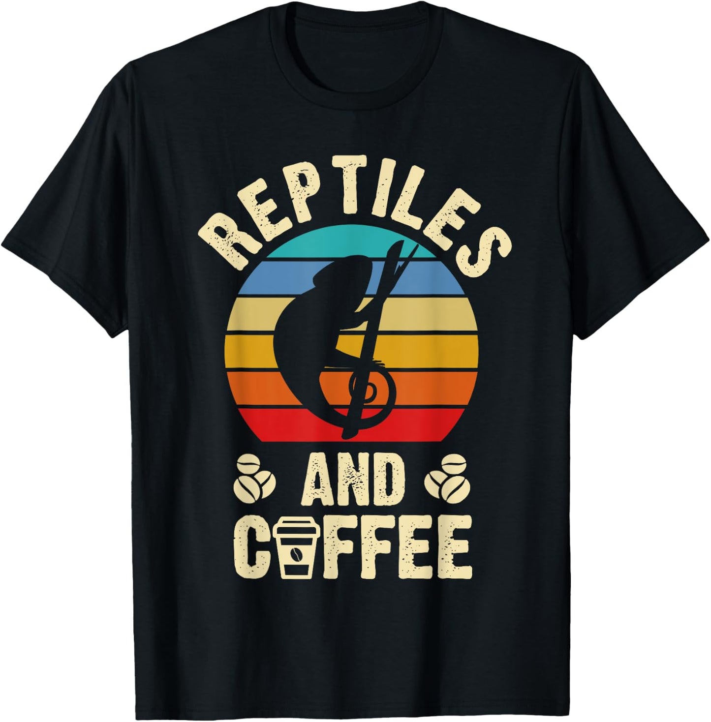 I like Reptiles & Coffee Funny vintage Pet theme lover gift T-Shirt - T-Shirt | Black