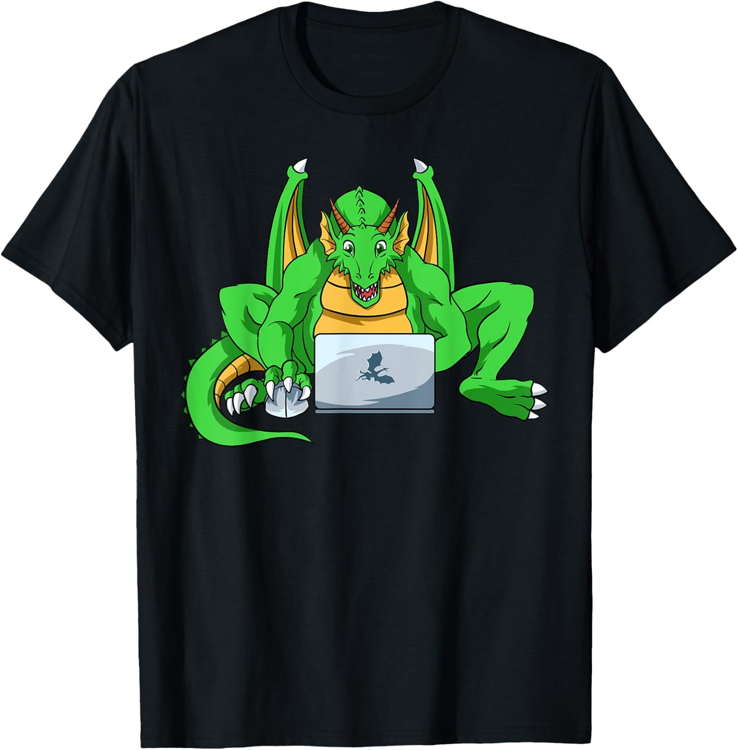 Funny Dragon Winged Flying Fire Breathing Mythical Creature T-Shirt - T-Shirt | Black